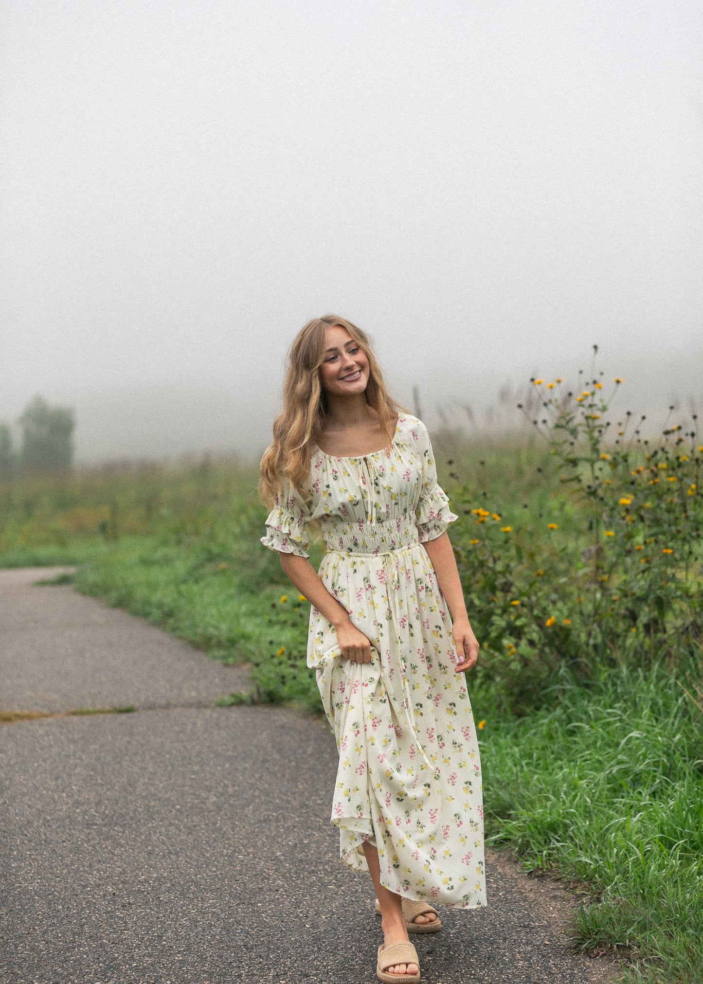 Celine Puff Sleeve Floral Maxi Dress in 2XL view 7 - Celine Puff Sleeve Dress