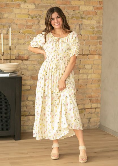 Celine Puff Sleeve Floral Maxi Dress in M view 3 - Celine Puff Sleeve Dress