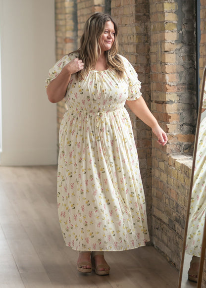 Celine Puff Sleeve Floral Maxi Dress in S view 2 - Celine Puff Sleeve Dress
