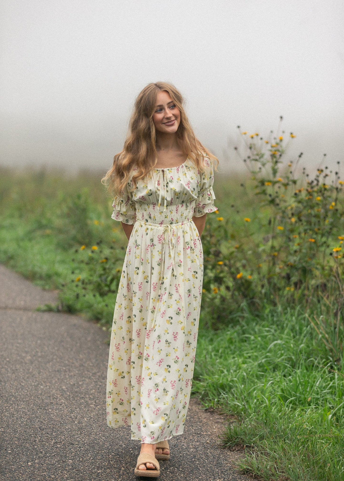 Celine Puff Sleeve Floral Maxi Dress in XL view 5 - Celine Puff Sleeve Dress