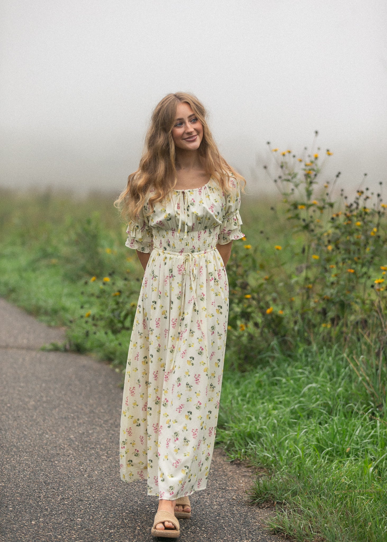 Celine Puff Sleeve Floral Maxi Dress in XL view 5 - Celine Puff Sleeve Dress
