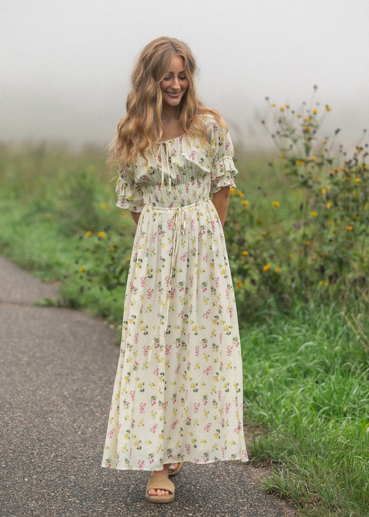 Celine Puff Sleeve Floral Maxi Dress in XS - Celine Puff Sleeve Dress