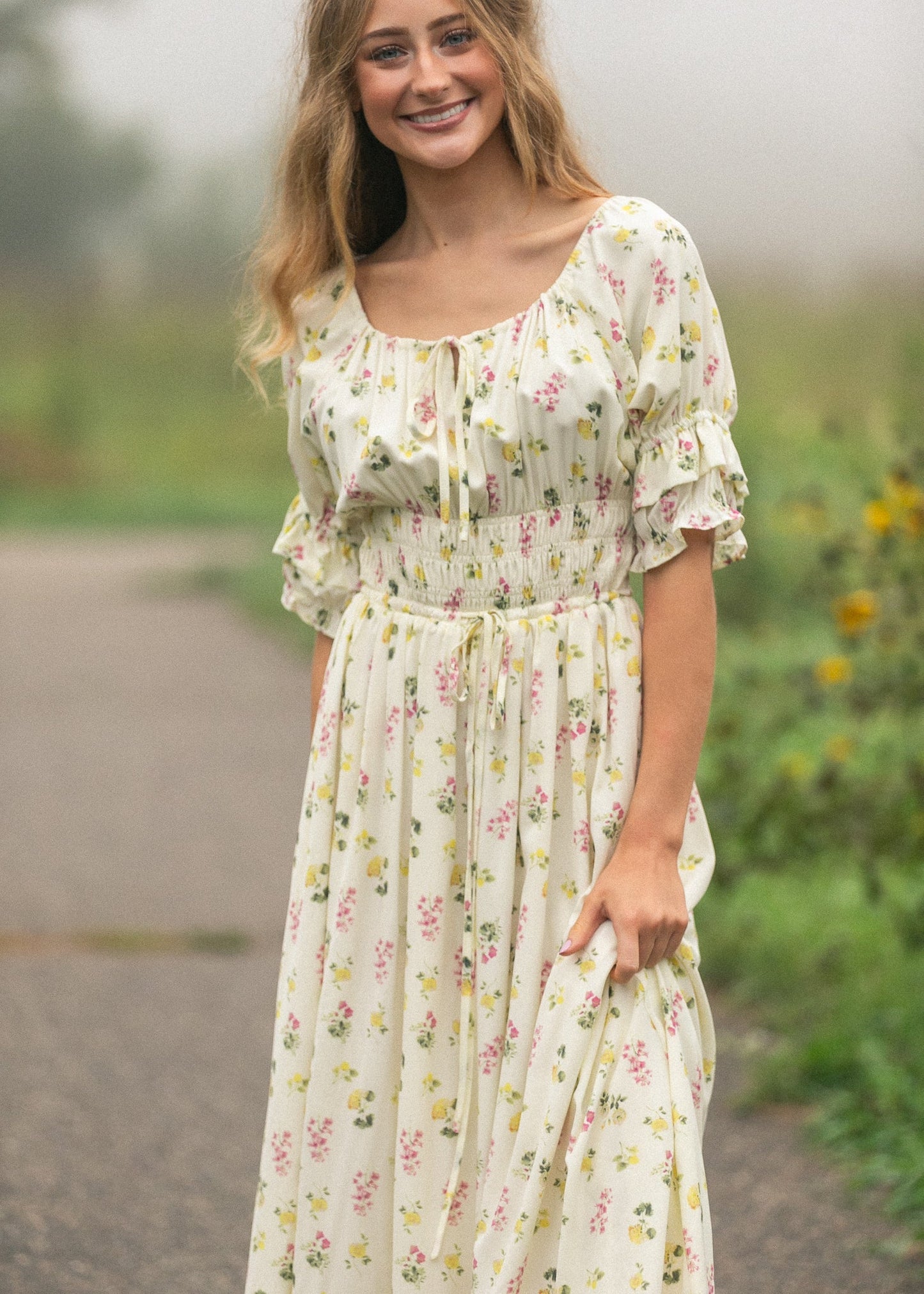 Celine Puff Sleeve Floral Maxi Dress view 11 - Celine Puff Sleeve Dress
