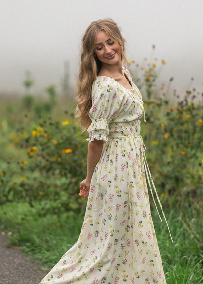 Celine Puff Sleeve Floral Maxi Dress view 12 - Celine Puff Sleeve Dress