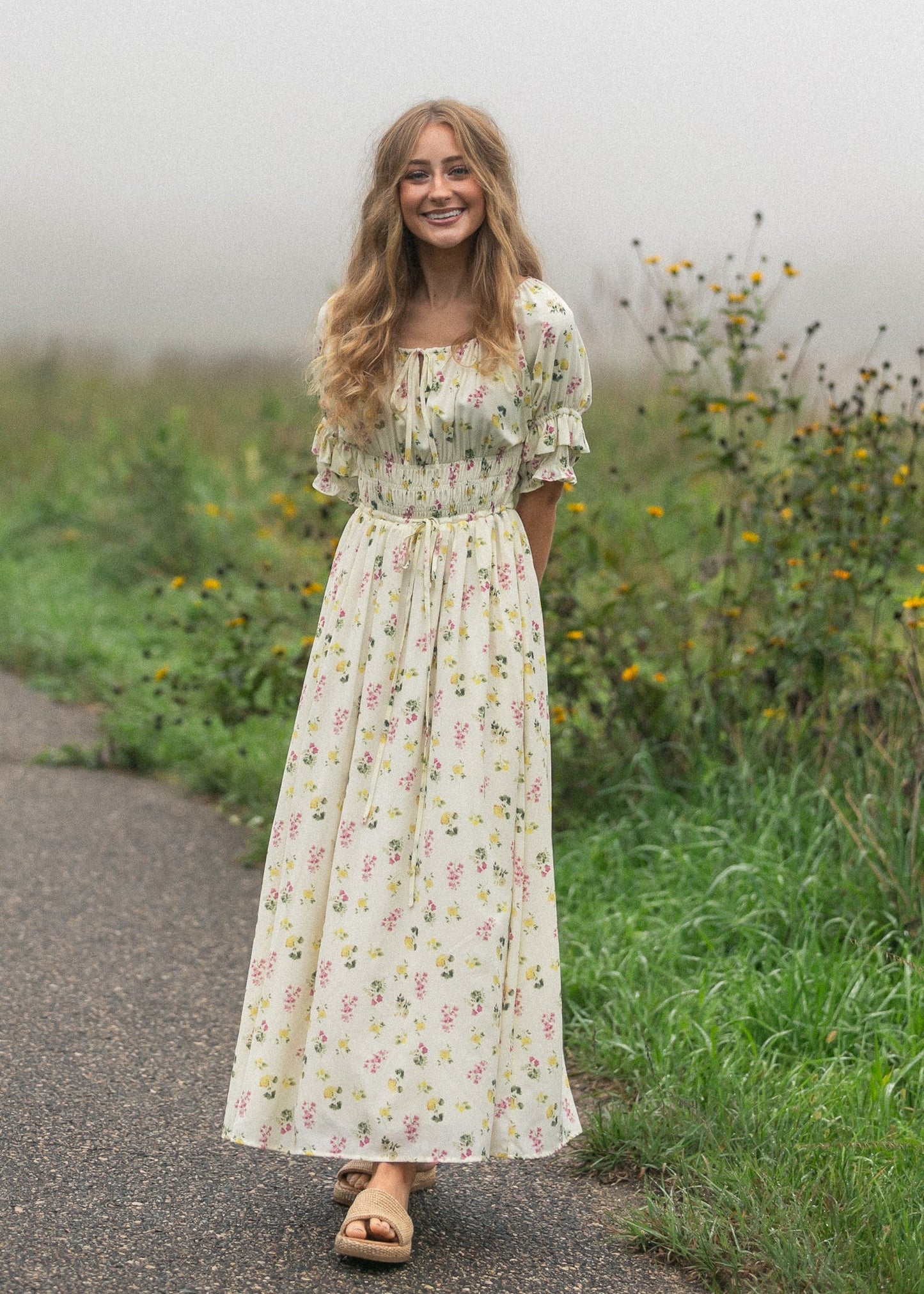 Celine Puff Sleeve Floral Maxi Dress view 14 - Celine Puff Sleeve Dress