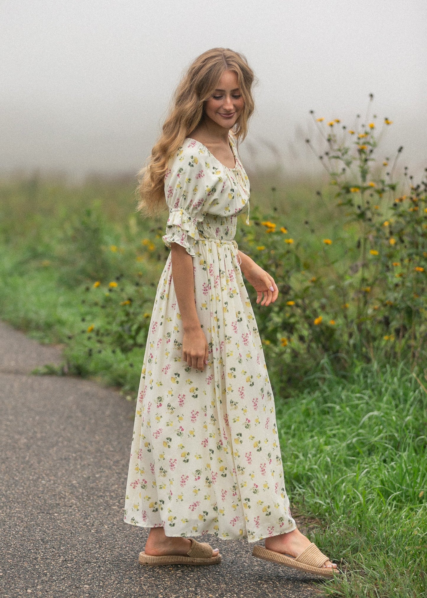 Celine Puff Sleeve Floral Maxi Dress view 19 - Celine Puff Sleeve Dress