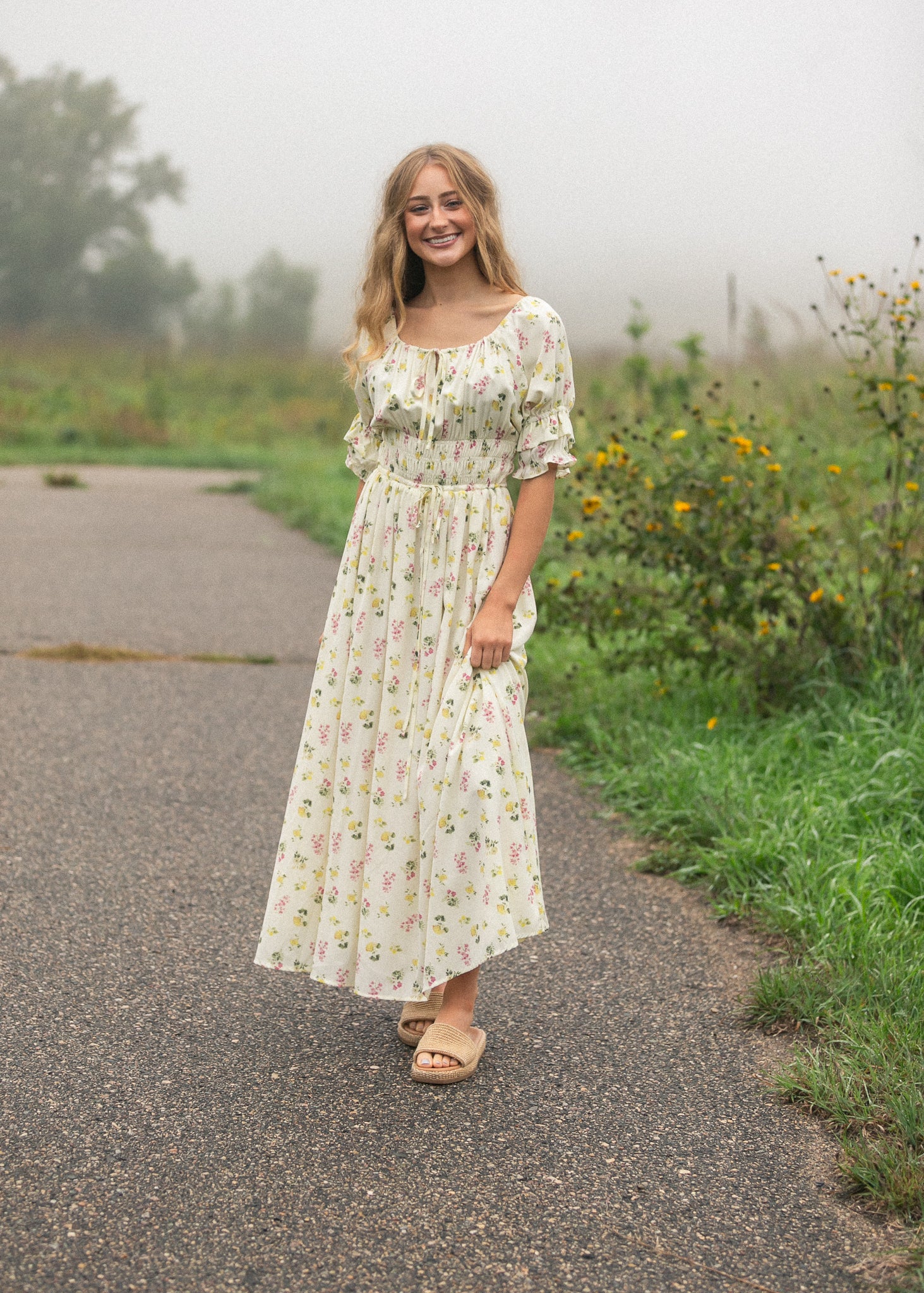 Celine Puff Sleeve Floral Maxi Dress view 8 - Celine Puff Sleeve Dress