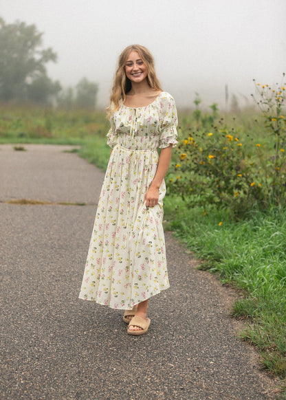 Celine Puff Sleeve Floral Maxi Dress view 8 - Celine Puff Sleeve Dress