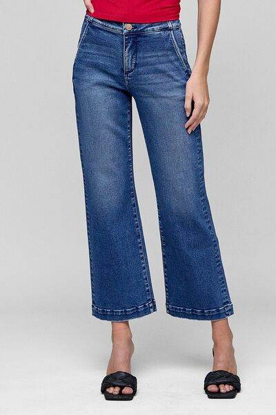 RISEN Tummy Control High Rise Crop Jeans - us.meeeshop