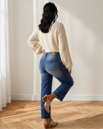 Charlie Seam Detail Raw Hem Ankle Length Jeans in 6 view 2 (bottom)