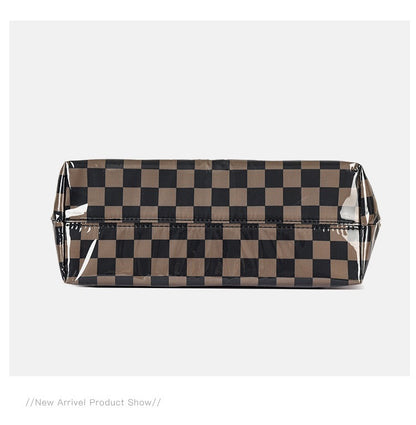 Charly Laminated Checkered Nylon Tote view 20 (bag)