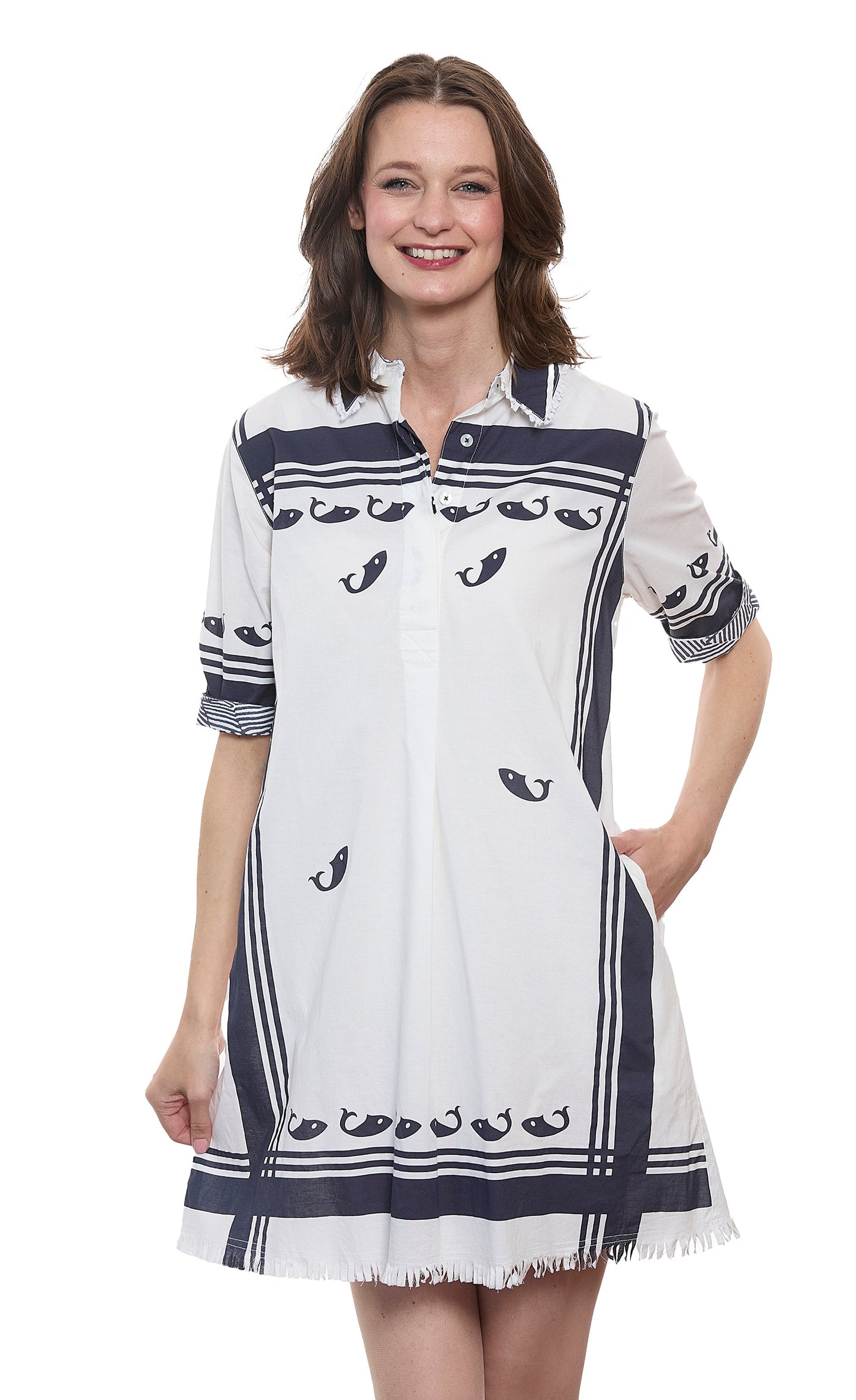 Chatham Whales Print Dress in S view 2