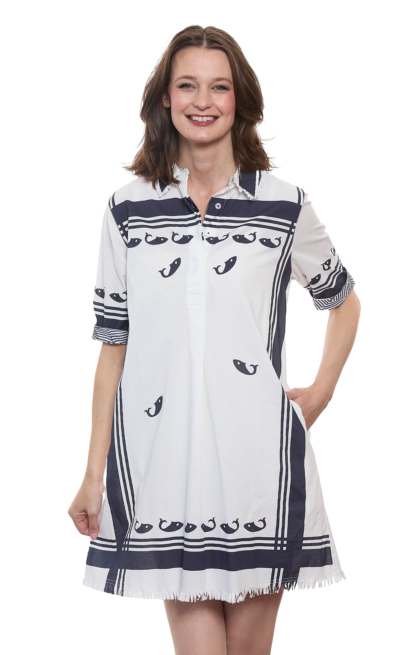 Chatham Whales Print Dress in S view 2