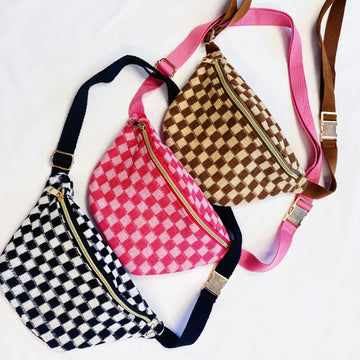 Check Yourself Belt Sling Bag in Black - Check Yourself.Shoulder Bag