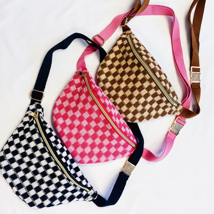 Check Yourself Belt Sling Bag in Black - Check Yourself.Shoulder Bag