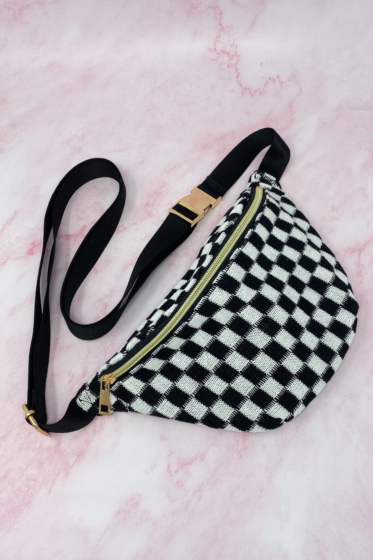 Check Yourself Belt Sling Bag in Brown view 2 - Check Yourself.Shoulder Bag