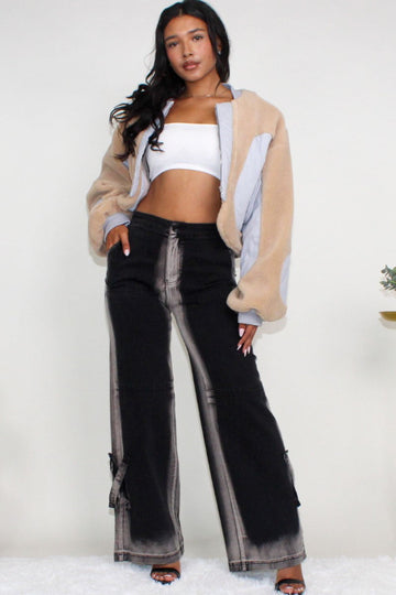 Cherish Charm Cropped Sherpa Cropped Jacket - MeeeShop Women's Fashion