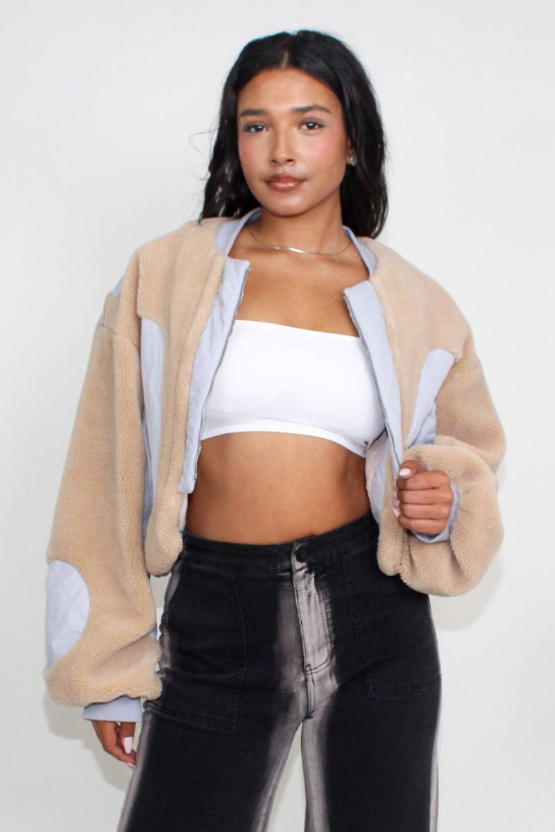 Cherish Charm Cropped Sherpa Cropped Jacket view 5 (layer)