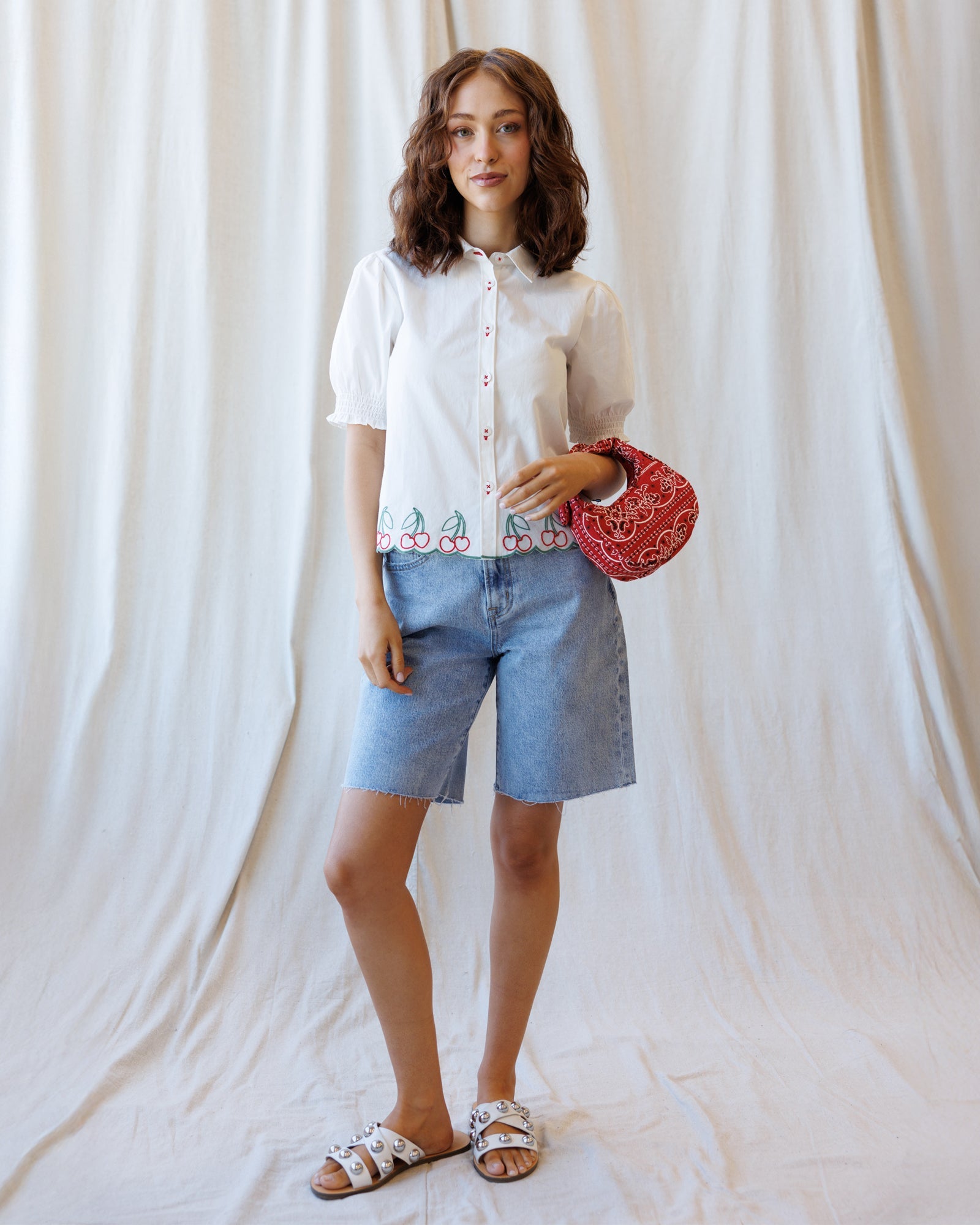Cherry Cute Button Down in L view 4 (top)