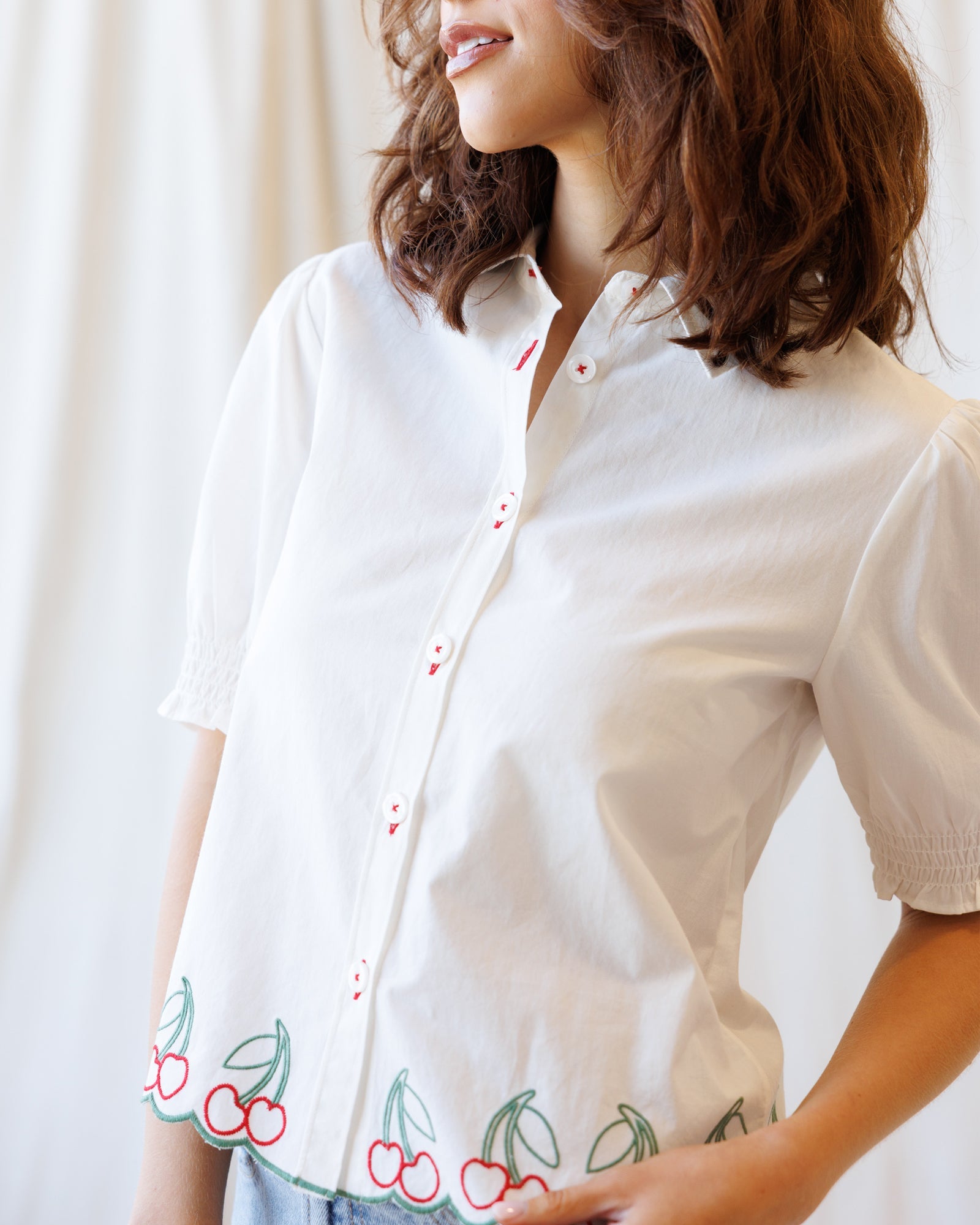 Cherry Cute Button Down in M view 3 (top)
