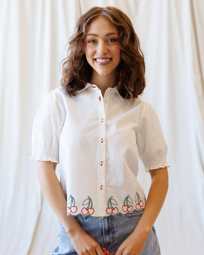 Cherry Cute Button Down in XL view 5 (top)
