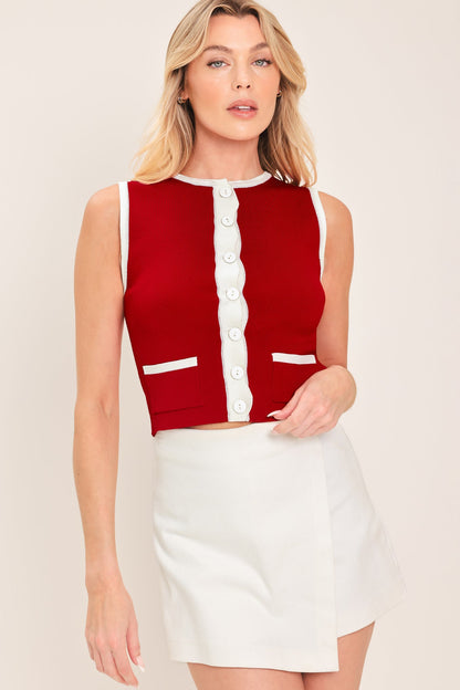 Cherry Soda Sweater Knit Top view 10 - Fall Wardrobe Essential - Cherry Coke Sweater