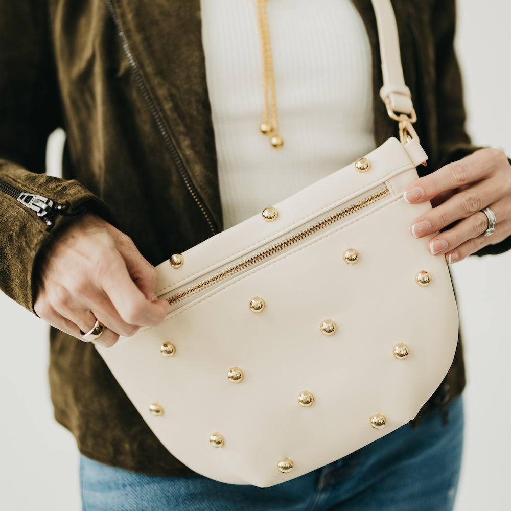 Chic Gold Studded Westlyn Bum Bag view 8 - Chic Gold Bag Charm