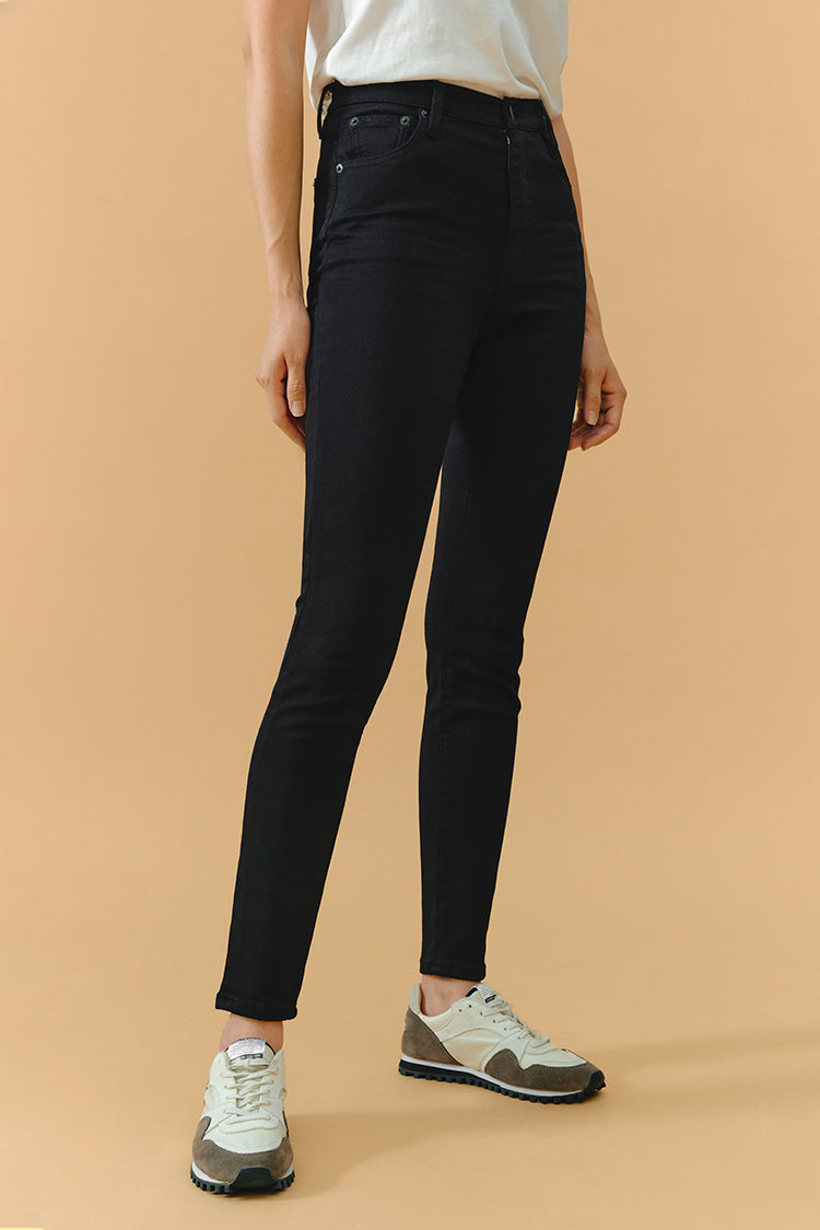 Chicago High Rise Skinny Jeans Hj003 in Back In Black view 6 - High-Waisted - Hj003 Jeans (bottom)