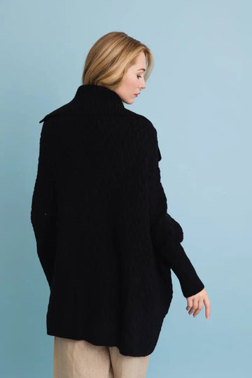 Chunky Cable Knit Oversized Poncho Cardigan Top - MeeeShop Women's Fashion
