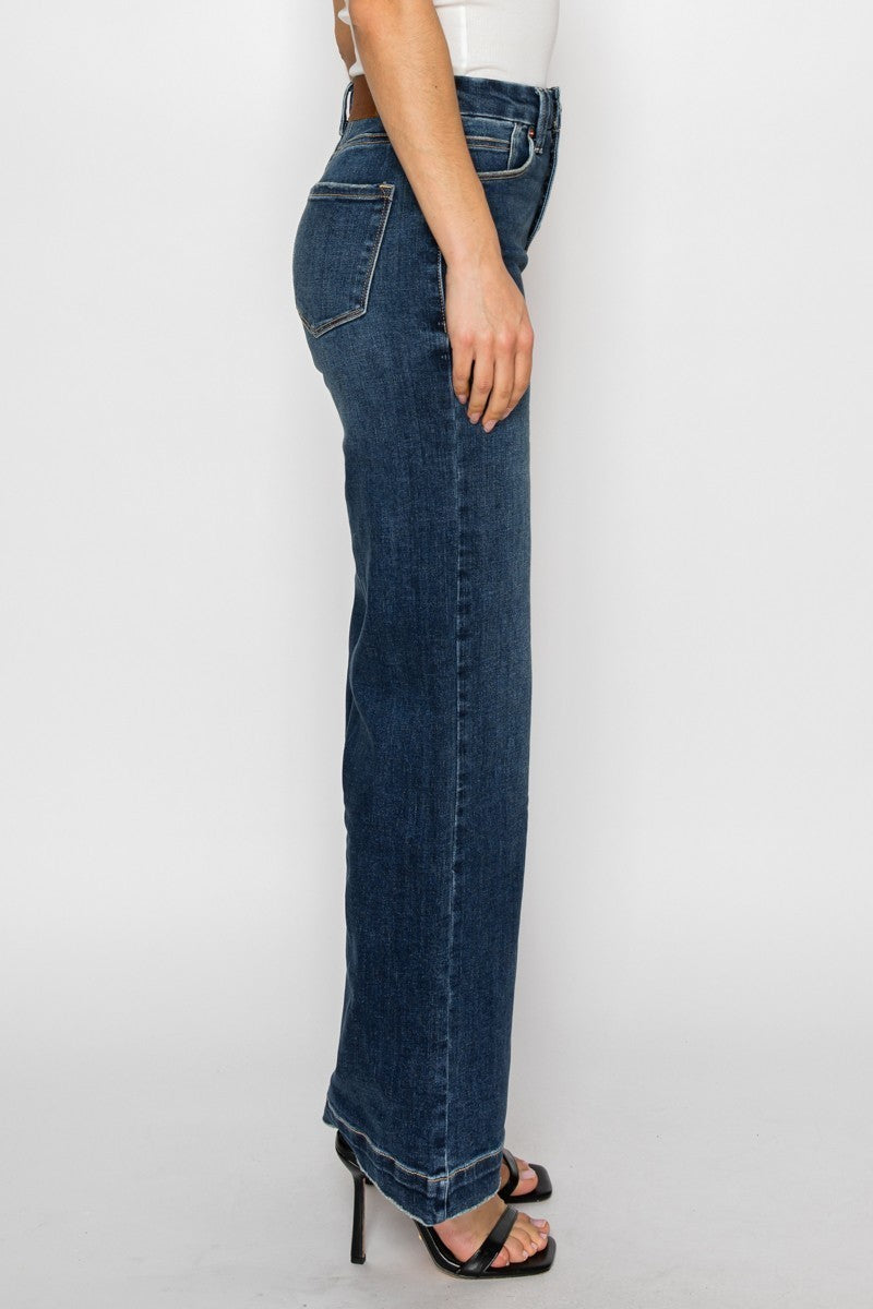 Cindy Tummy Control 90's Vintage Stretch Wide Jeans in 7 (27) view 4 - Curvy Fit (bottom)