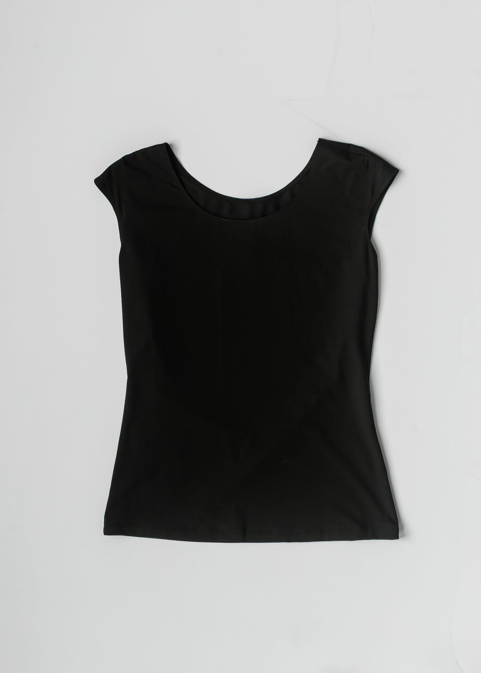 Classic Black Cap Sleeve Tank in 1XL view 6 - Classic Black Tank Top