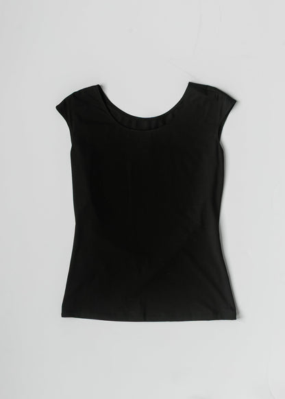 Classic Black Cap Sleeve Tank in 1XL view 6 - Classic Black Tank Top