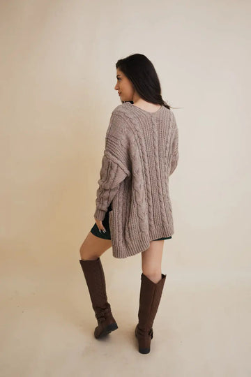 Classic Snuggle Comfort Cable Knit Cardigan Top - MeeeShop Women's Fashion