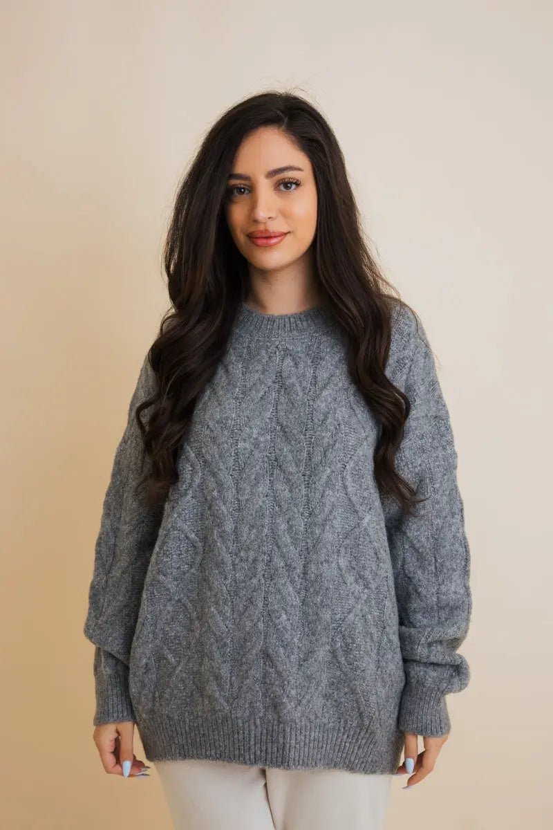 Classic Soft Cable Knit Pullover Sweater - MeeeShop Women's Fashion