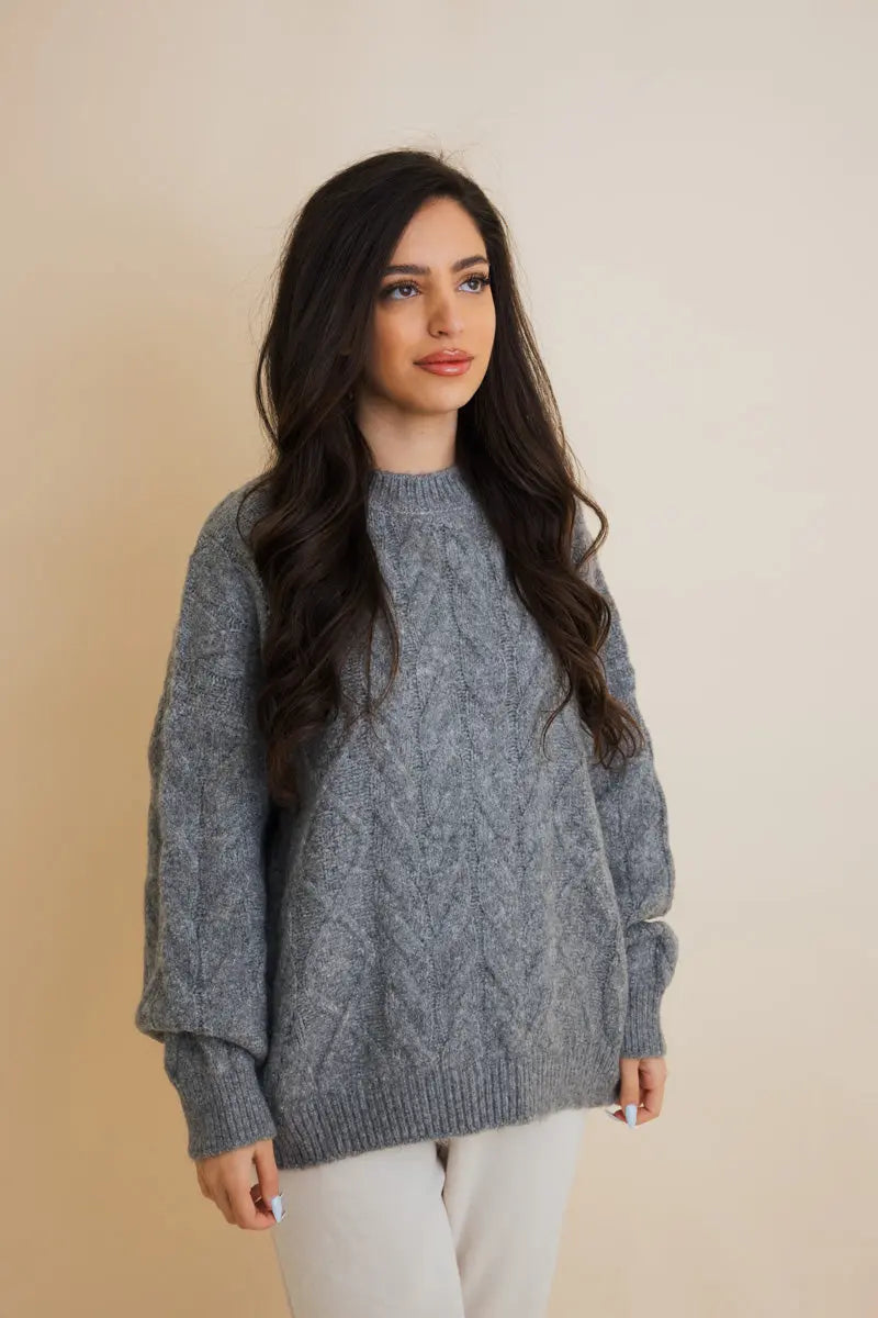 Classic Soft Cable Knit Pullover Sweater - MeeeShop Women's Fashion