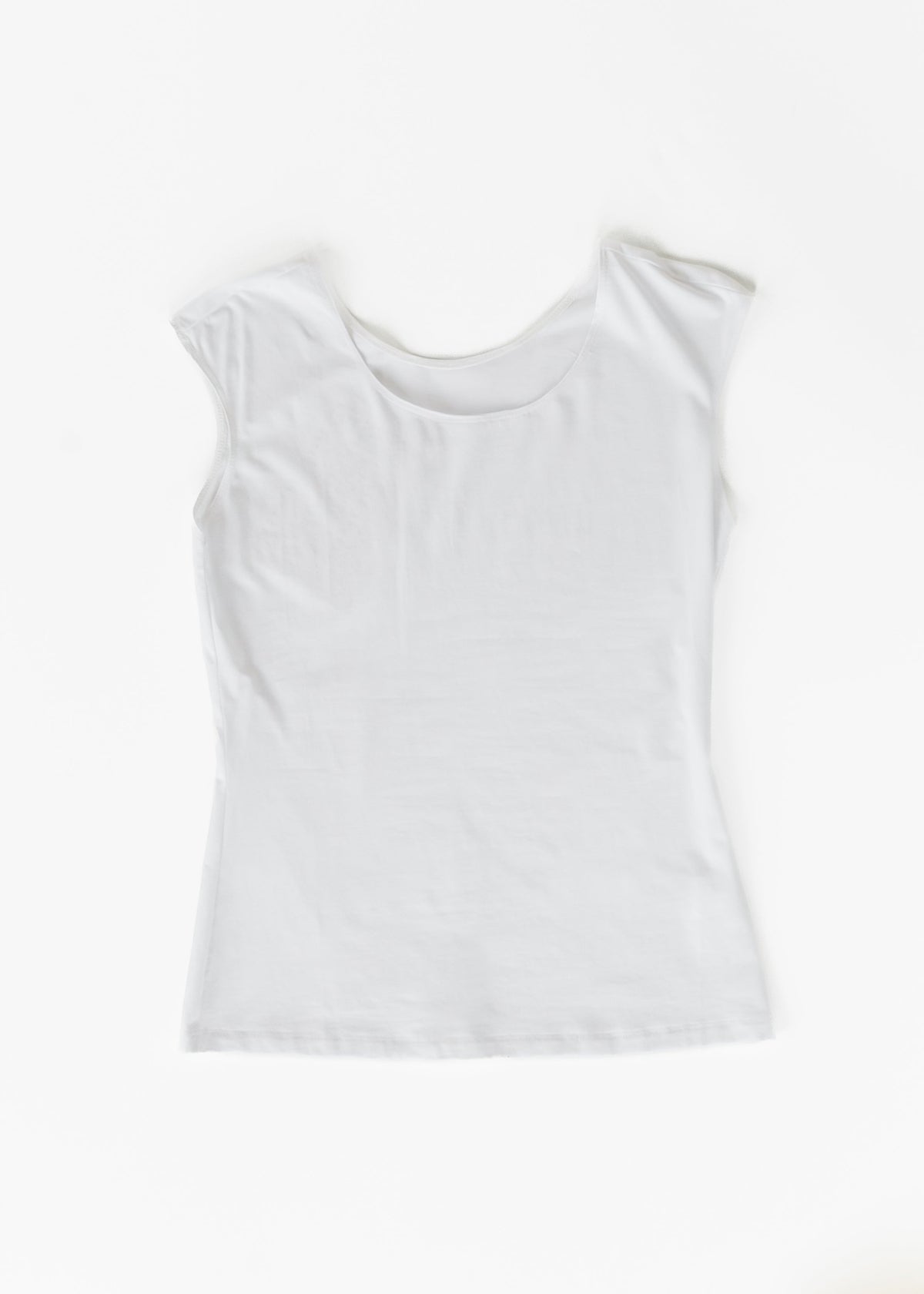 Classic White Cap Sleeve Tank in 2XL view 7 - Classic White Tank Top