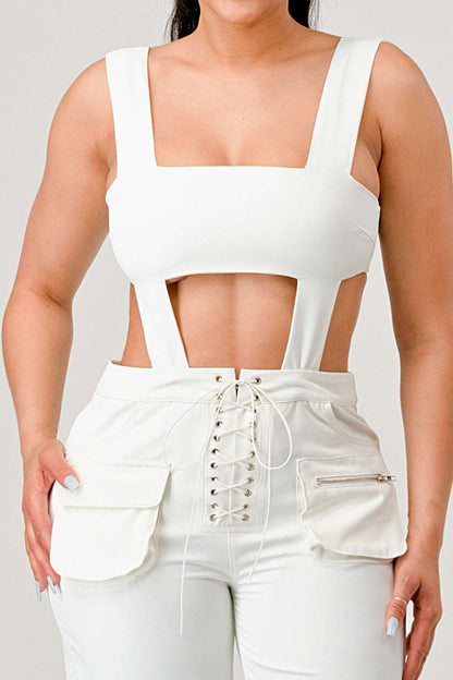Classic White Cut Out Matching Set view 6 - Classic White Collection (one-piece)