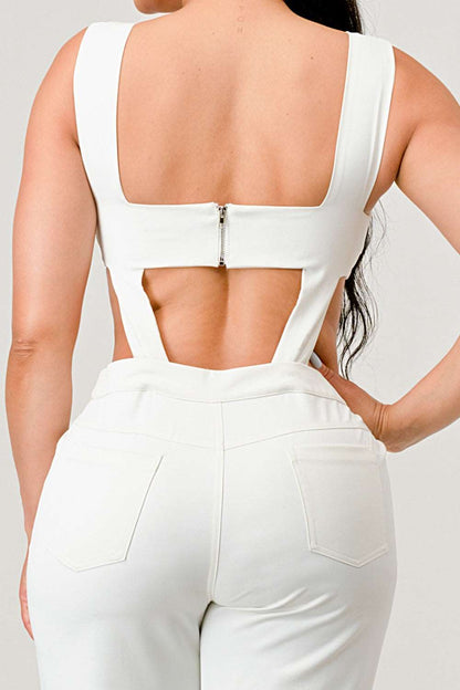 Classic White Cut Out Matching Set view 8 - Classic White Collection (one-piece)