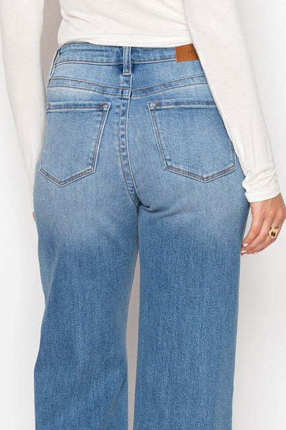 Claudia Tummy Control 90's Vintage High Rise Stretch Wide Jeans view 11 - High-Waisted (bottom)