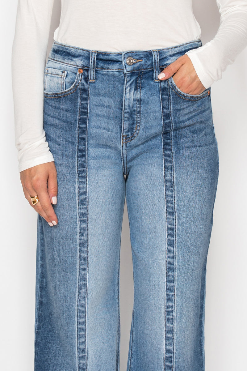 Claudia Tummy Control 90's Vintage High Rise Stretch Wide Jeans view 9 - High-Waisted (bottom)