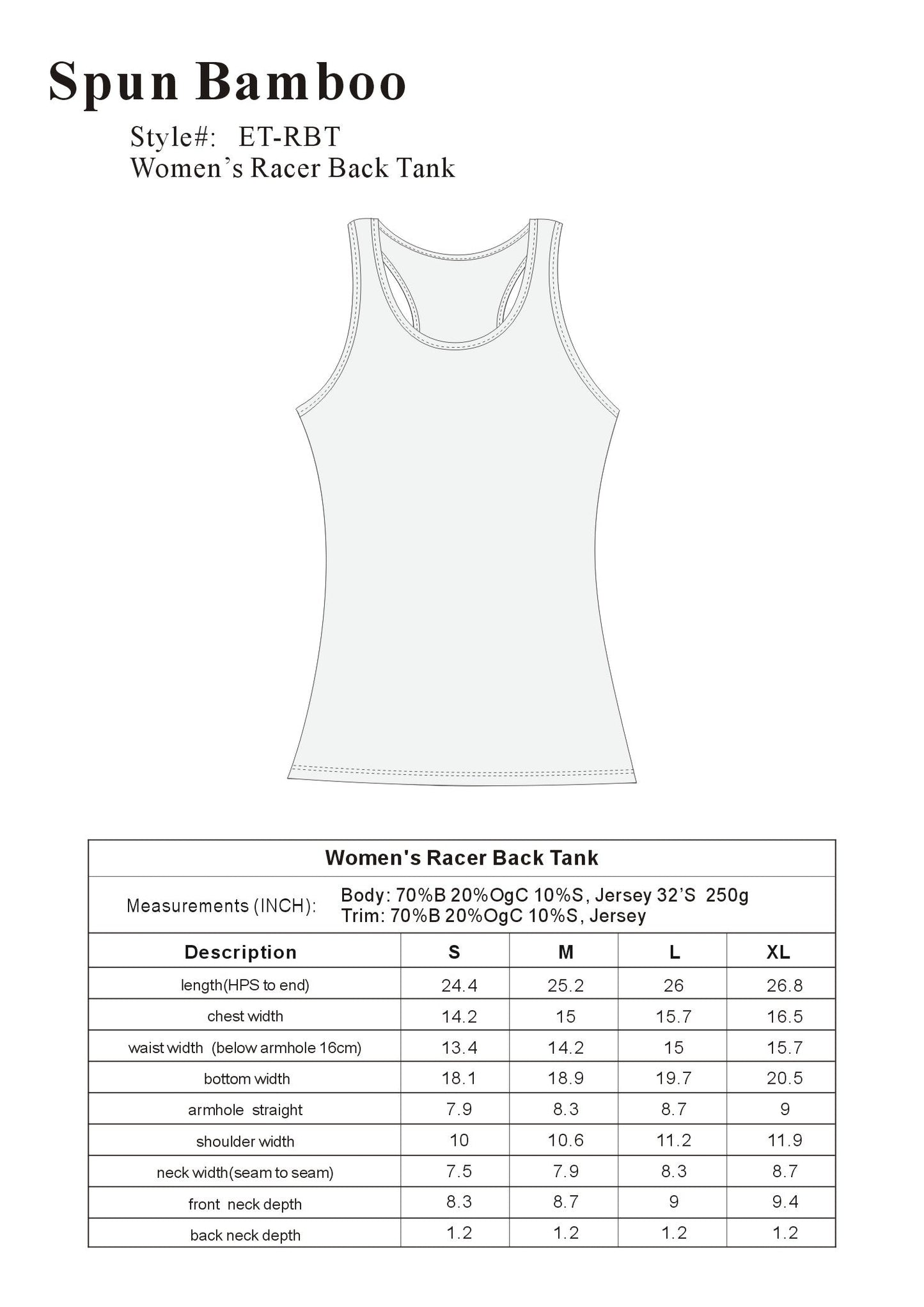 Clearance Women's Bamboo/cotton Racer Back Tank Top in Extra Large view 15 - Clearance Womens Tops