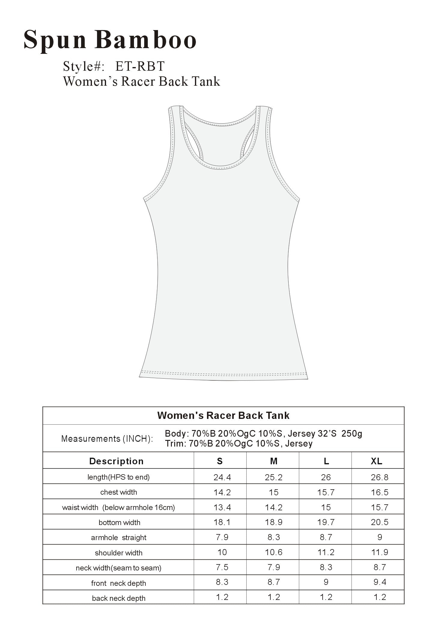 Clearance Women's Bamboo/cotton Racer Back Tank Top in Extra Large view 15 - Clearance Womens Tops
