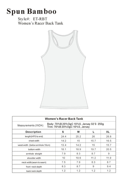 Clearance Women's Bamboo/cotton Racer Back Tank Top in Extra Large view 15 - Clearance Womens Tops