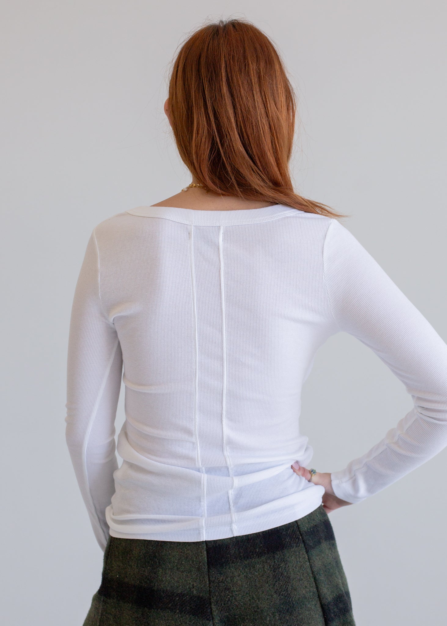 Clover V Neck Long Sleeve in S view 3 - Shamrock Long Sleeve (top)