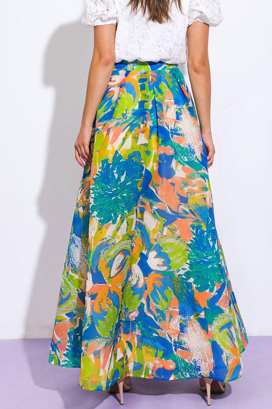 Coastal Chic Woven Maxi Skirt in BLUE view 2 - Seaside Chic Skirt Set Yellow Combo (dress)
