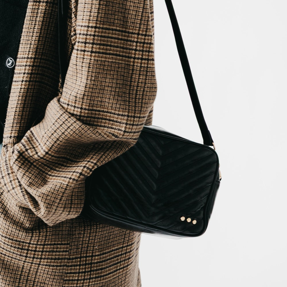 Coco Quilted Camera Crossbody Bag in Black - Coco Quilted Bag