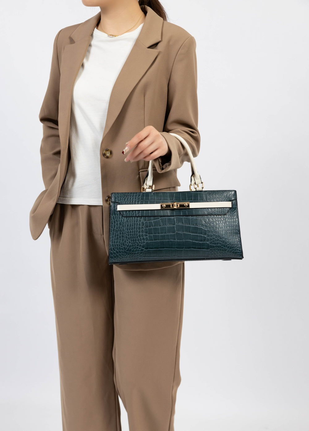 Colby Satchel Bag in Cognac Brown view 3 - Colby Messenger Bag 32