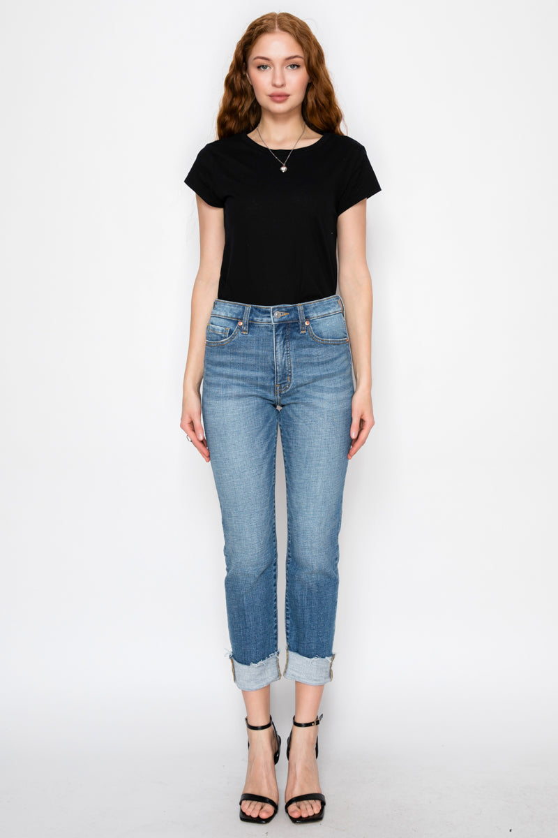 Colette Tummy Control High Rise Straight Leg Jeans in 11 (29) view 5 - High-Waisted (bottom)