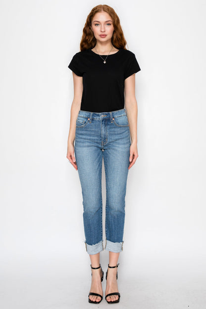 Colette Tummy Control High Rise Straight Leg Jeans in 11 (29) view 5 - High-Waisted (bottom)