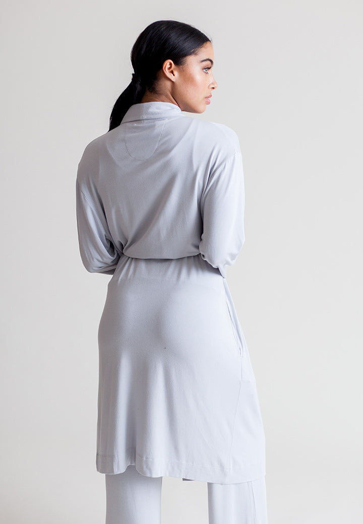 Collagen Lounge Robe - Black in Blush Pink view 5 - Robe Black (piece)